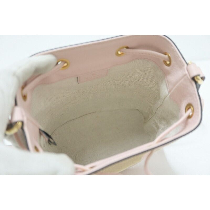 Gucci Jumbo GG Mini Bucket Shoulder Bag Beige Pink Canvas Leather X — view 5