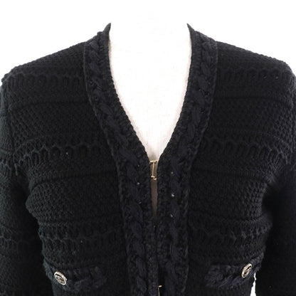 CHANEL 21P P70500 100% Cotton Coco Mark Button Coco Button Cropped Knit