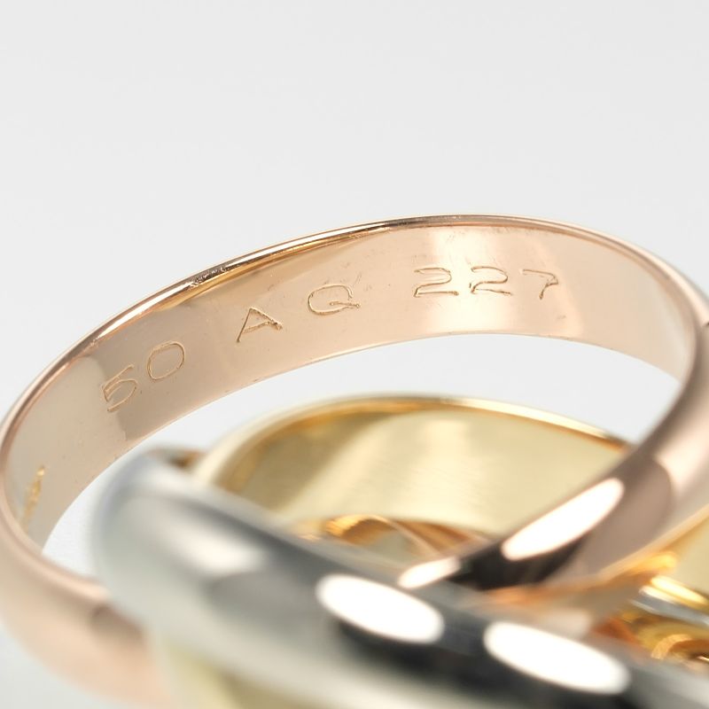 Cartier Trinity 3.8mm (0.15in) Band 18K Gold (YG X PG X WG) No 10 Ladies 11g