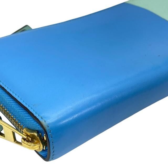 Loewe Wallet Long Wallet Round Zipper Anagram Leather Sky Blue Mint