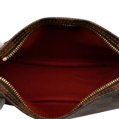 Louis Vuitton Damier Trousse Makeup Accessories Pouch Handbag N51982 Brown PVC