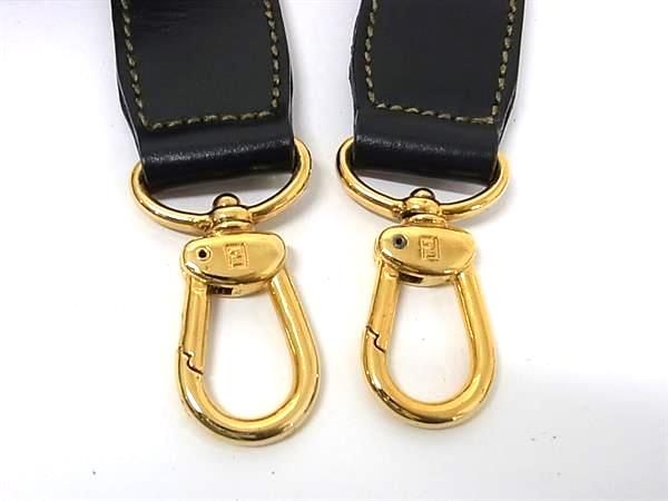 Fendi Leather Shoulder Strap For Bag Crossbody Women's Men's Black Bs0518