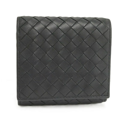Bottega Veneta Bifold Wallet Intrecciato Leather Black