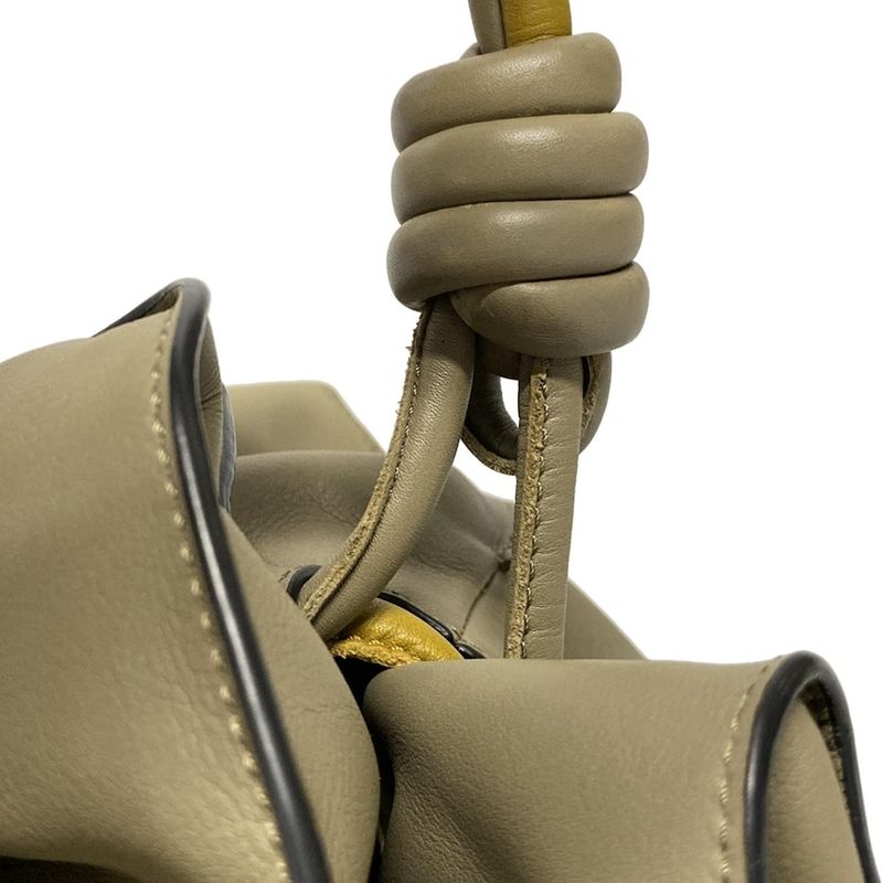 Loewe Tote Bag Flamenco A411fcdx02 Dark Yellow×gray Leather