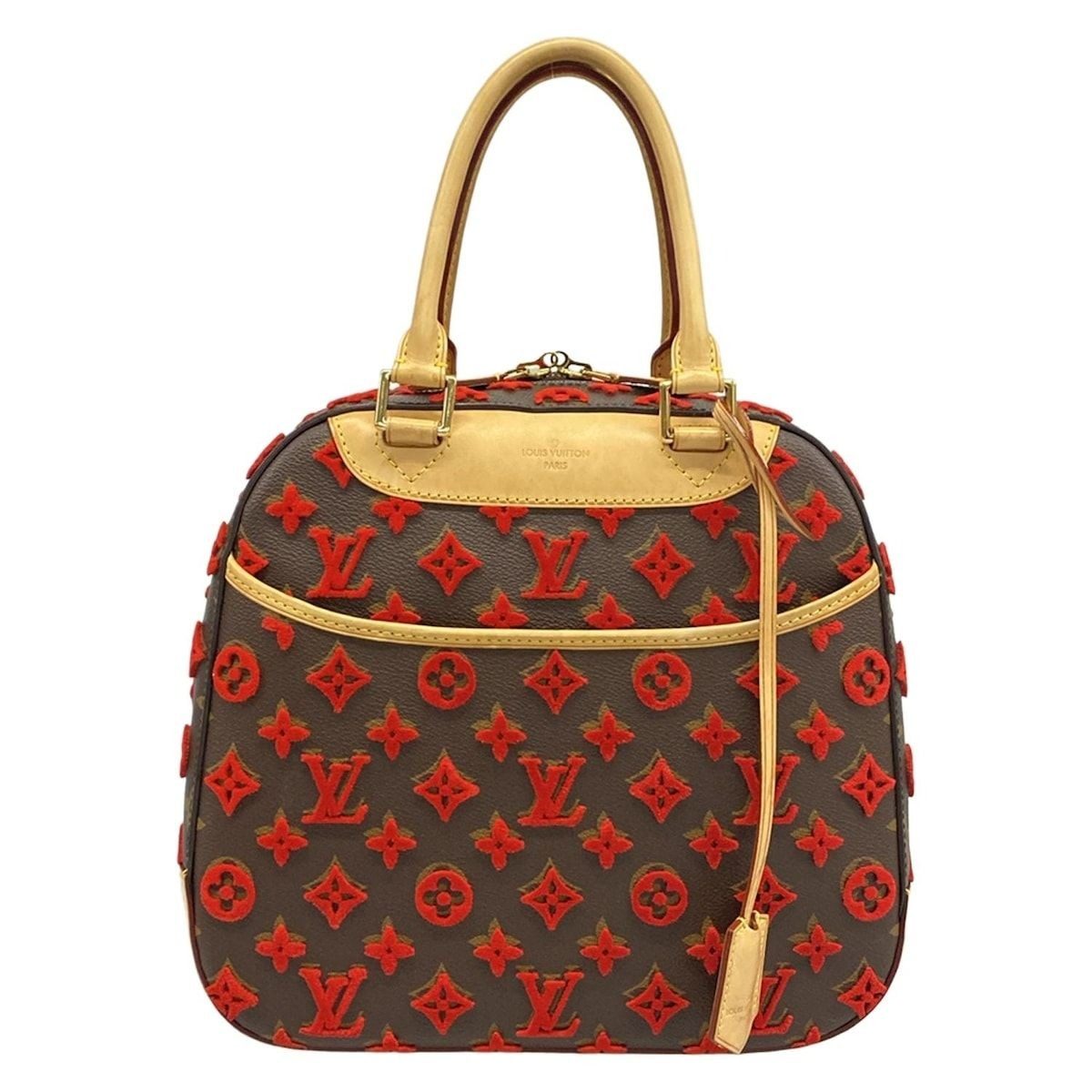 Louis Vuitton Handbag Monogram Tufting Deauville Cube Rouge
