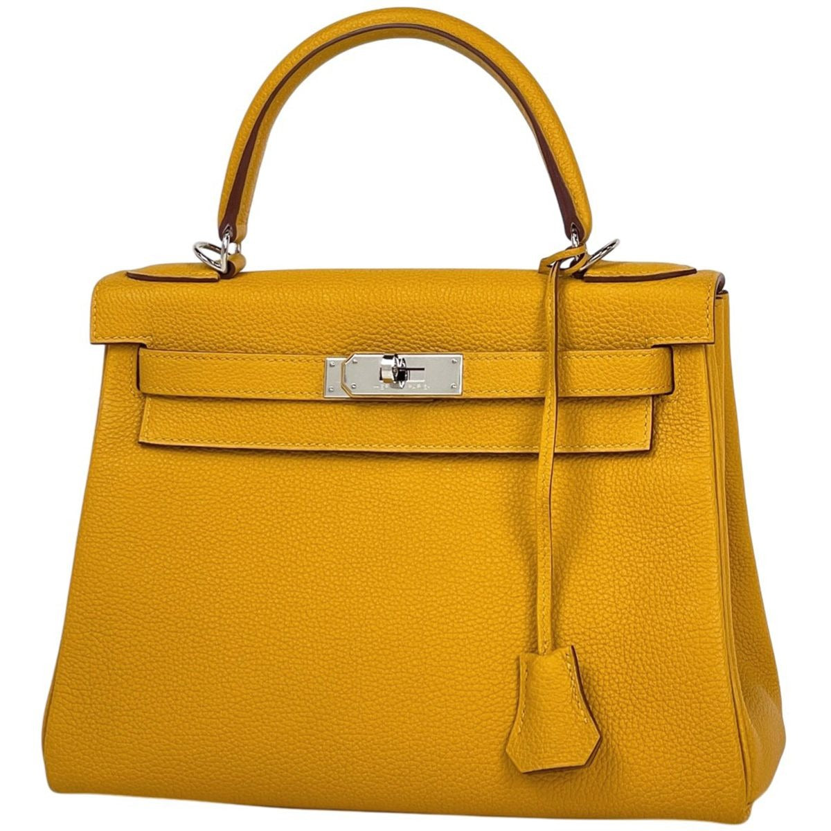 Hermes Kelly 28 Retourne 2-Way Shoulder Bag Togo Joan Ambre