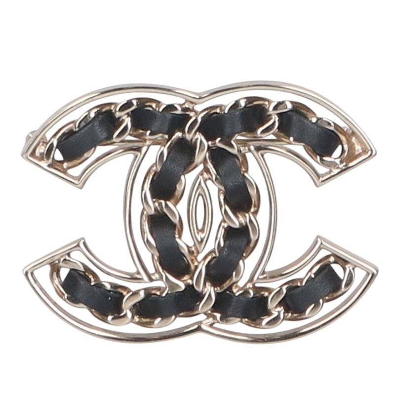 Chanel B19P Coco Mark Chain Leather Brooch Men's