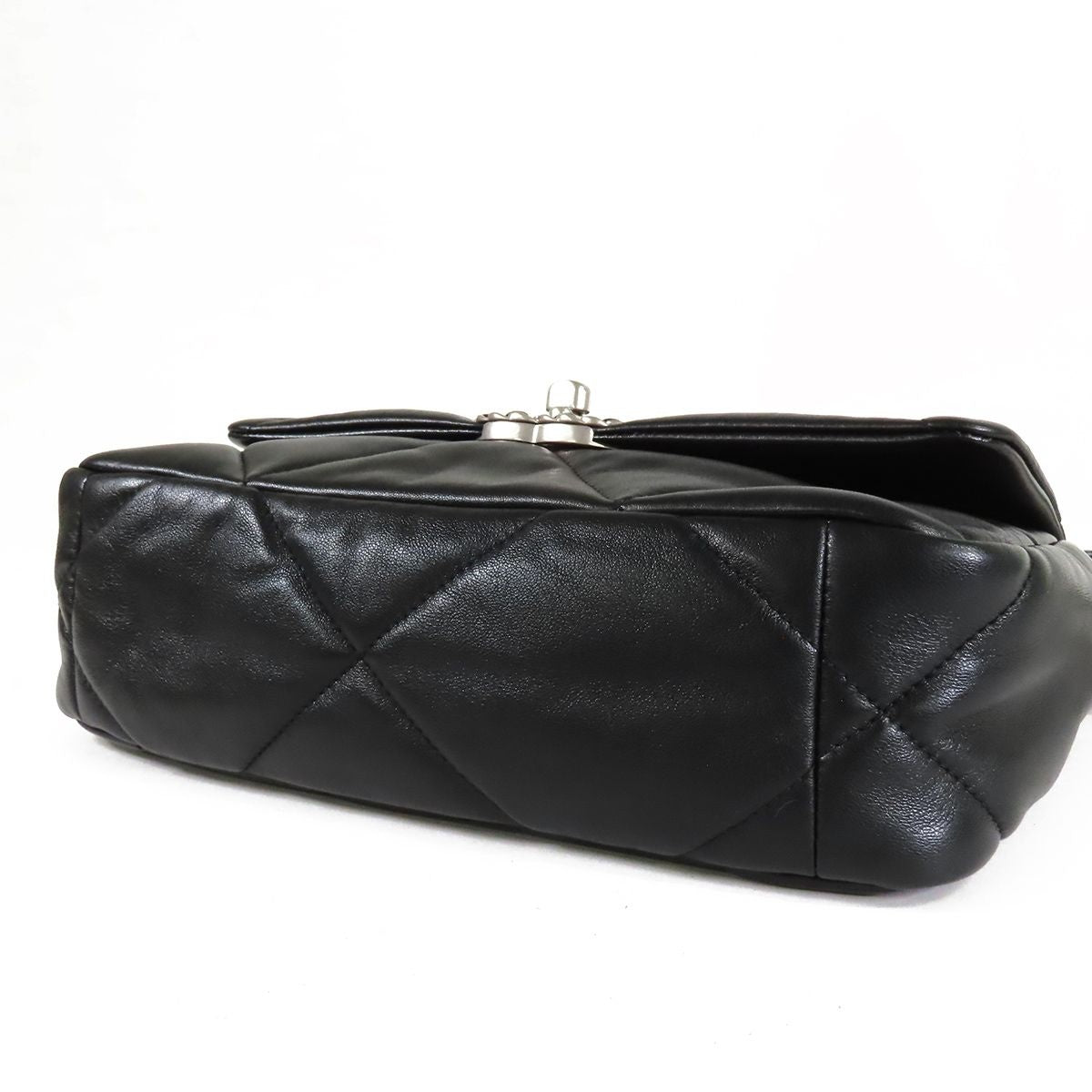 Chanel 19 Black Silver Gold Shiny Lambskin 2-Way Shoulder Bag — view 3
