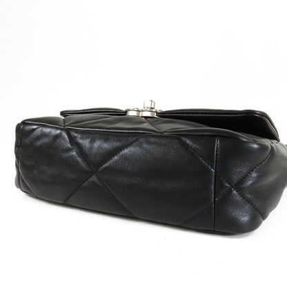 Chanel 19 Black Silver Gold Shiny Lambskin 2-Way Shoulder Bag — view 3