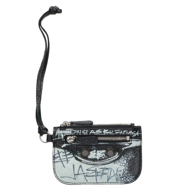 Balenciaga le Cagole Graffiti Leather Coin Case