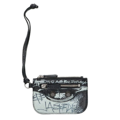 Balenciaga le Cagole Graffiti Leather Coin Case
