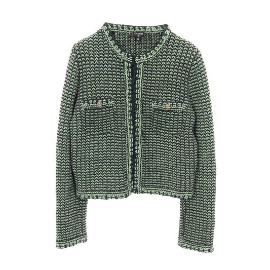 Chanel Cardigan Coco Mark Button Knit Jacket Tweed Cashmere Cotton