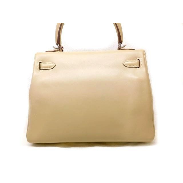 Hermes Kelly 25 Shoulder Strap 2-Way Swift Silver Hardware Beige — view 2
