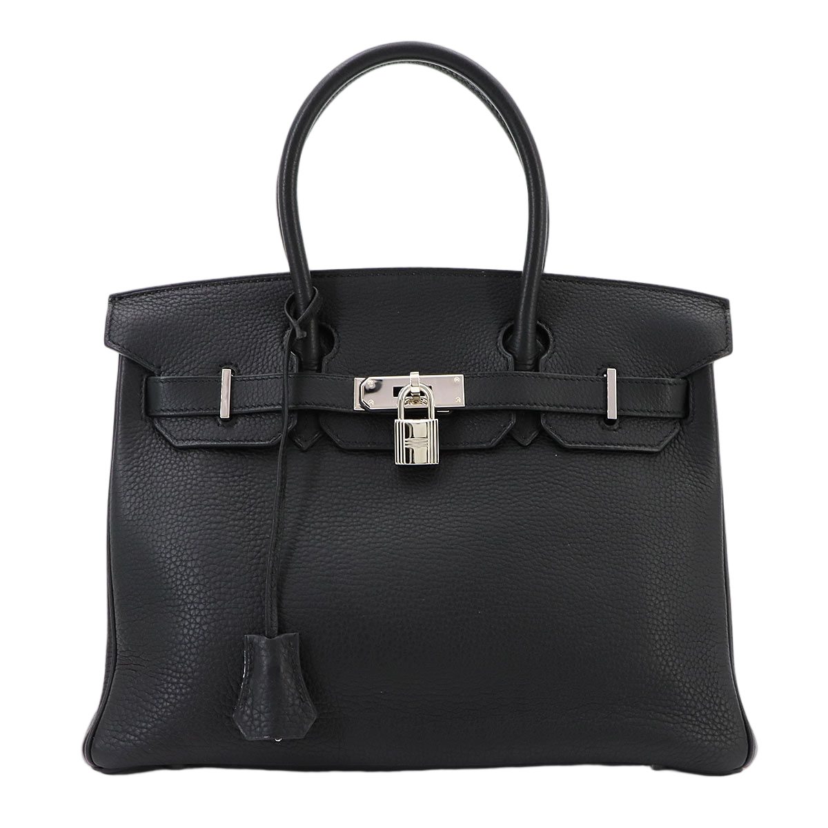 Hermes Birkin 30 Togo Black Hand Bag Silver
