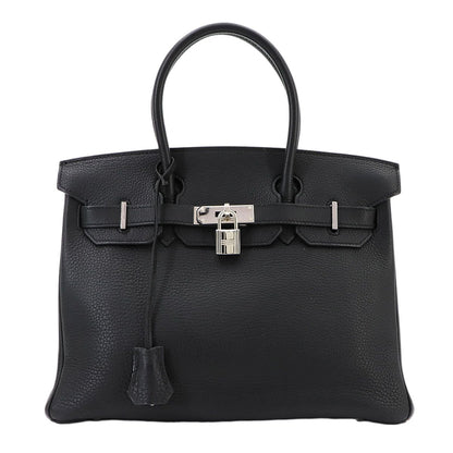 Hermes Birkin 30 Togo Black Hand Bag Silver