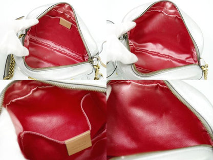 Authentic Gucci GG Marmont Faux Pearl Small Shoulder Bag Pochette Leather