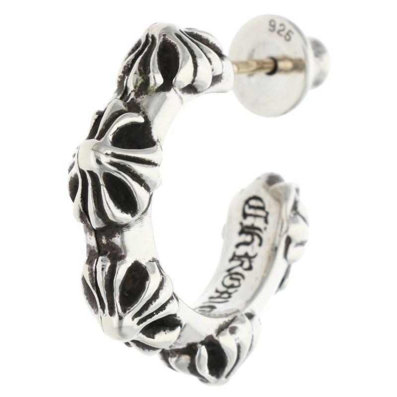 Chrome Hearts Hoop Cross Sml Band Silver Earrings