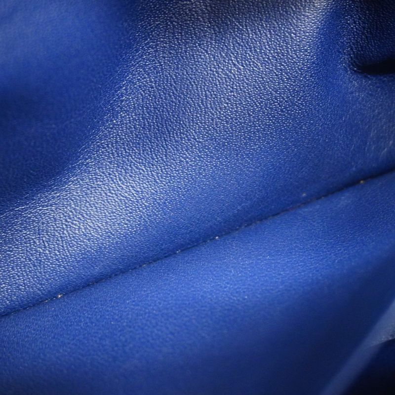 Chanel Shoulder Bag Matelasse Lambskin Blue Silver Hardware Women