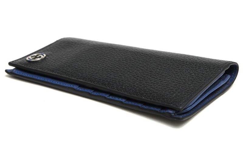 Gucci Long Wallet Men Leather Genuine Black 610467 Cao2n 1040 Interlocking G
