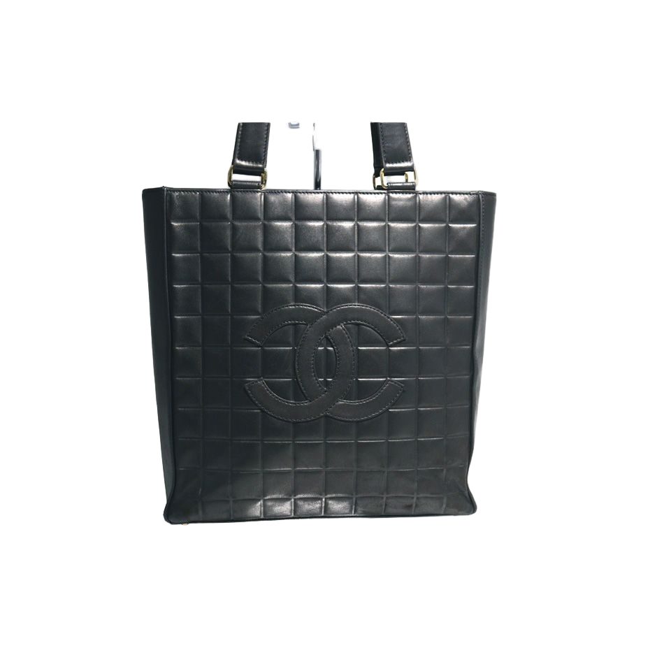 Chanel Choco Bar Jumbo CC Logo GD Leather Tote
