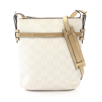Loewe Shoulder Bag Repeat Anagram White Canvas Leather