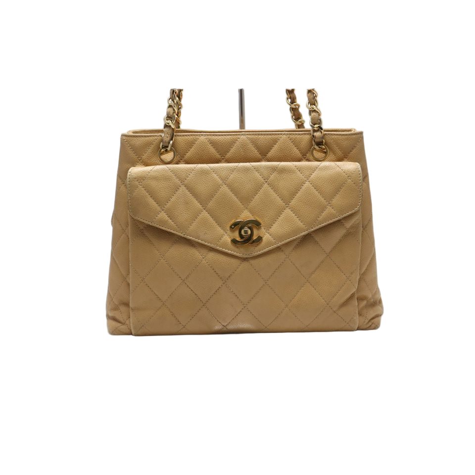Chanel Stand Quilted Caviar Leather GD Che Handbag