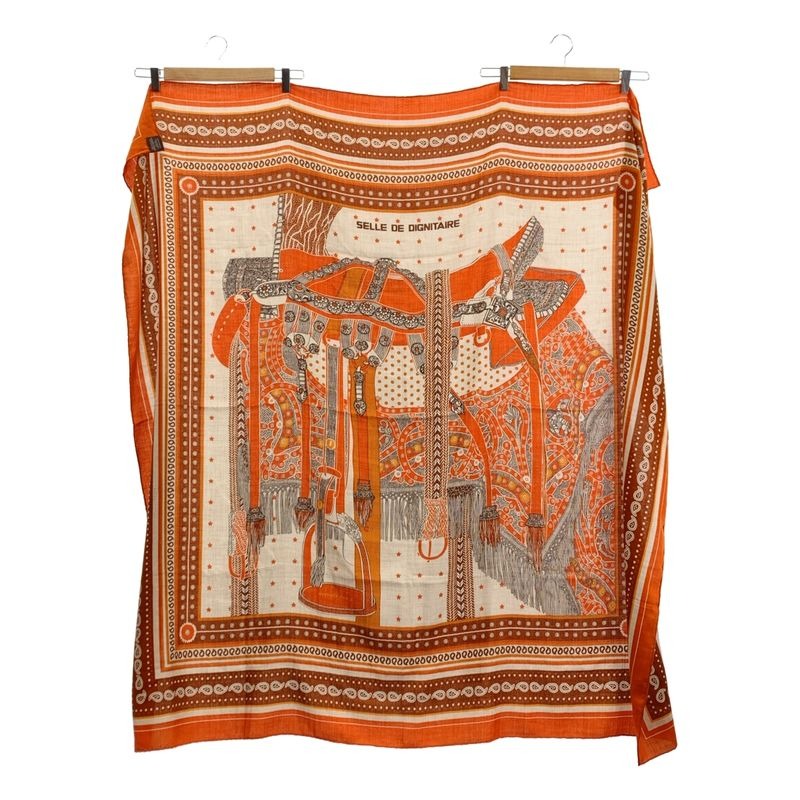 Hermes 140 Selle De Dignitaire Bandana Cashmere Silk High Official's Saddle