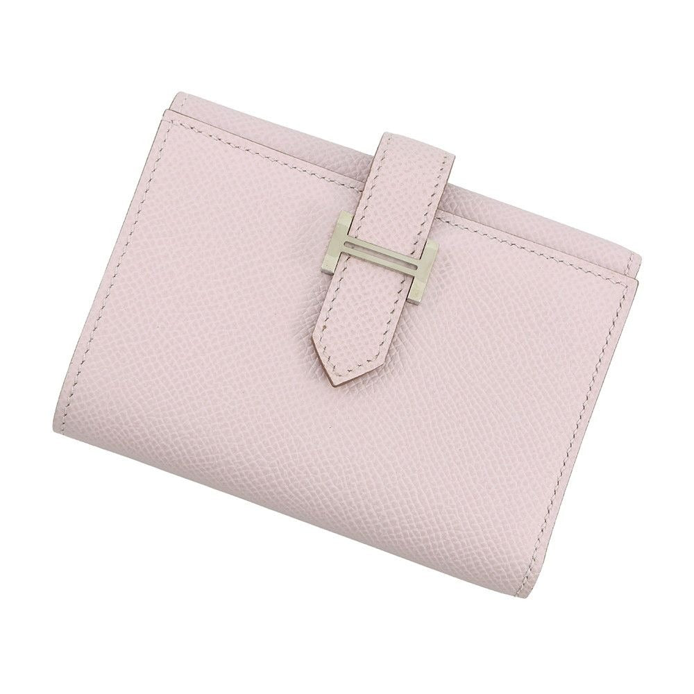 Hermes Trifold Wallet Bearn Combination Mauvepere Silver Epsom Mauve Pale