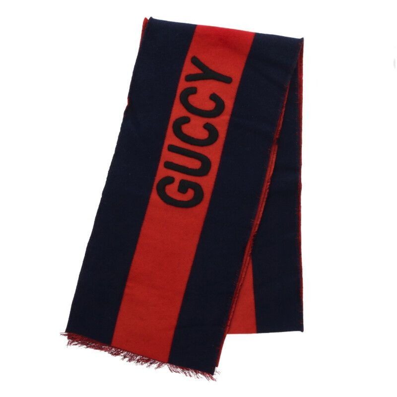Gucci Logo Embroidery Rayon Shawl Scarf