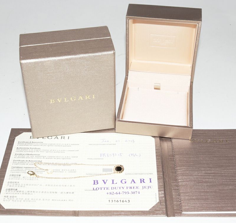 Bulgari Bracelet 18K Yellow Gold Onyx Bulgari Bracelet M/L