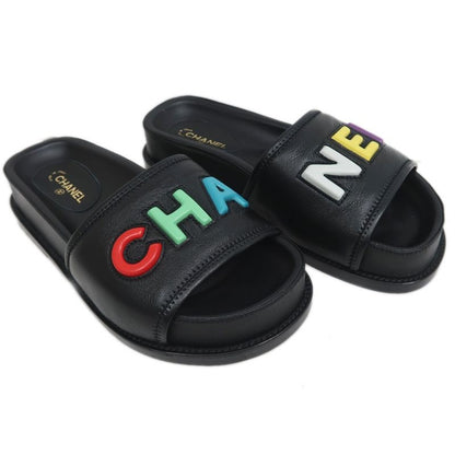 Chanel Multicolor Logo Sandals Black Size 36 C Apparel — view 2