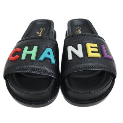 Chanel Multicolor Logo Sandals Black Size 36 C Apparel — view 3