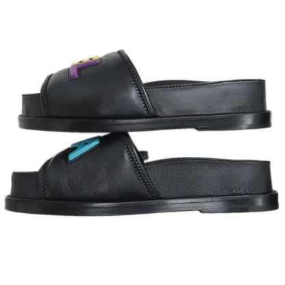 Chanel Multicolor Logo Sandals Black Size 36 C Apparel — view 5