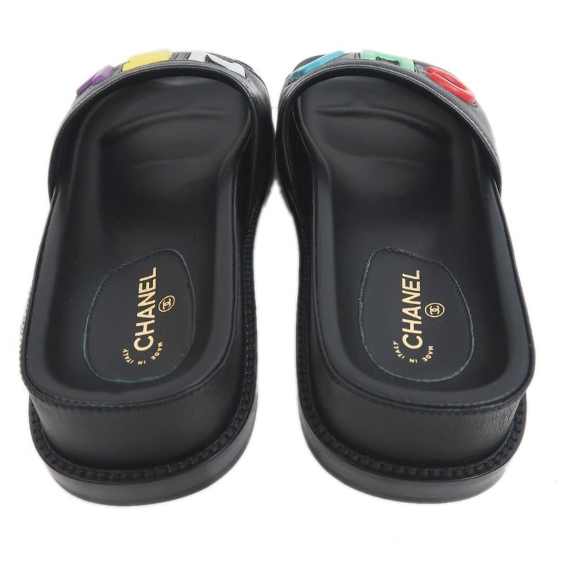Chanel Multicolor Logo Sandals Black Size 36 C Apparel — view 6