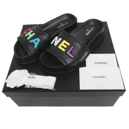 Chanel Multicolor Logo Sandals Black Size 36 C Apparel — view 9