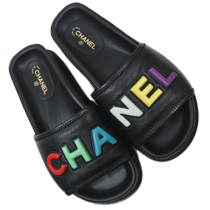 Chanel Multicolor Logo Sandals Black Size 36 C Apparel — view 10