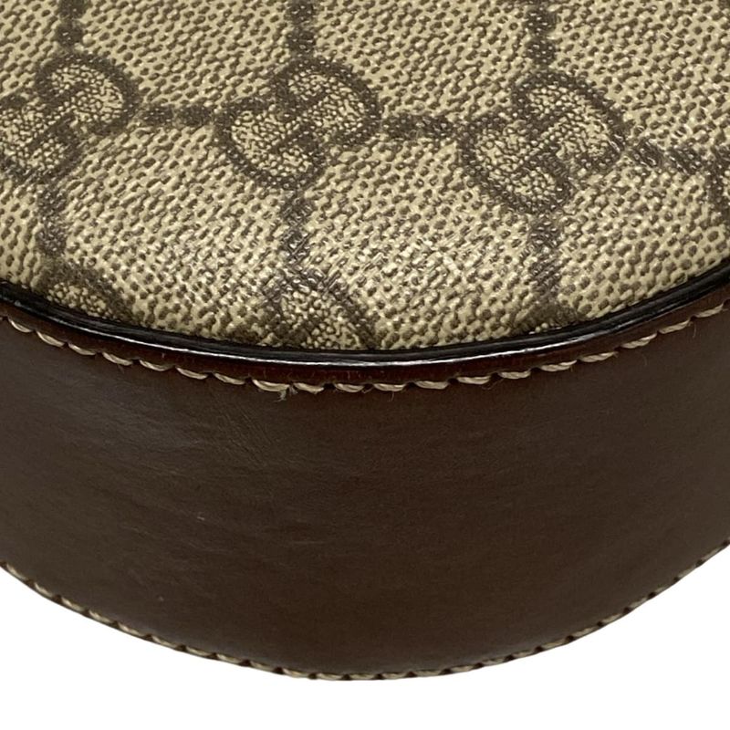 Gucci Shoulder Bag GG Plus GG Supreme 409535 Dark Brown And Beige Chain