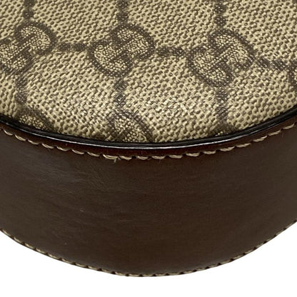 Gucci Shoulder Bag GG Plus GG Supreme 409535 Dark Brown And Beige Chain