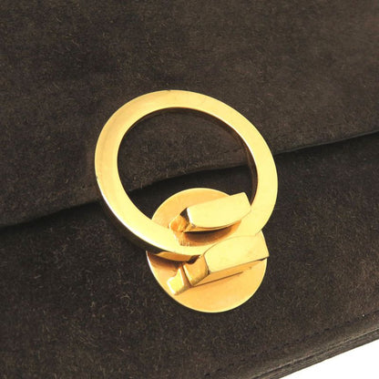 Hermes Ring De Dobris Brown Gold Hardware 00D Engraved Vintage Shoulder Bag