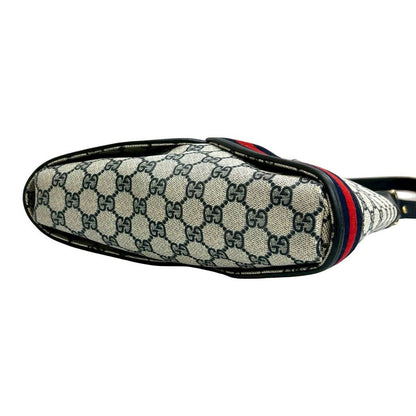 Gucci Vintage Sherry Shoulder Bag Navy X Red — view 8