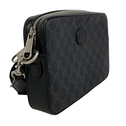 Gucci Shoulder Bag GG Supreme Black Gray Silver — view 2