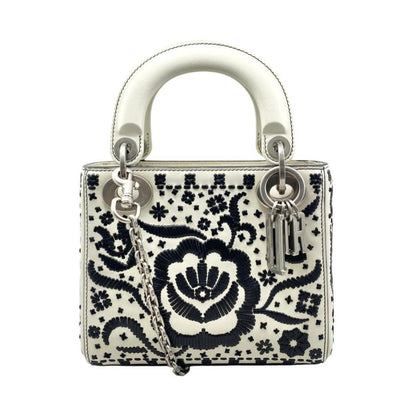 Christian Dior Handbag Shoulder Bag Lady Dior Mini Flower Floral Embroidery