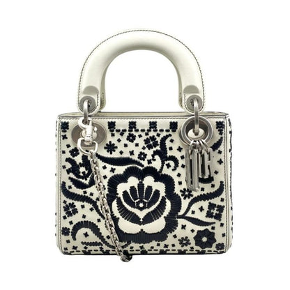 Christian Dior Handbag Shoulder Bag Lady Dior Mini Flower Floral Embroidery