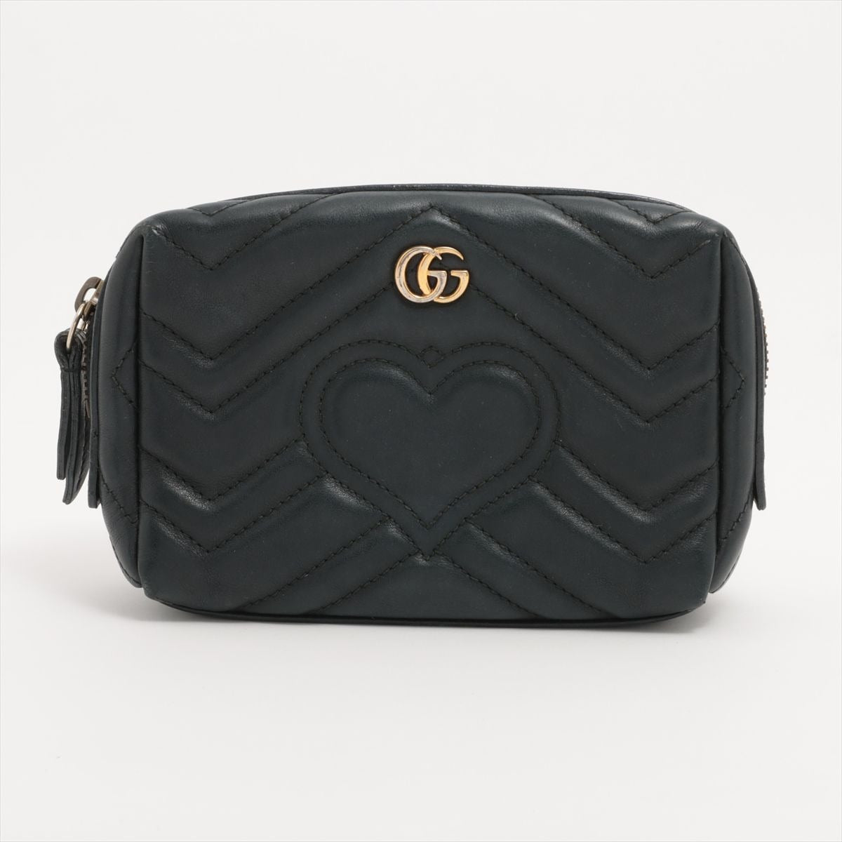Gucci GG Marmont Heart Leather Pouch Black