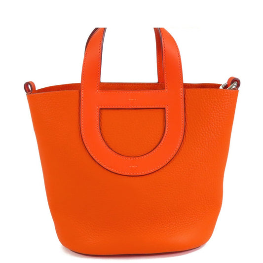 Hermes in the Loop 18 Orange Silver Taurillon Handbag