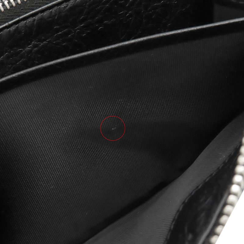 Balenciaga Long Wallet Round Zipper Graffiti Leather Black Silver Hardware