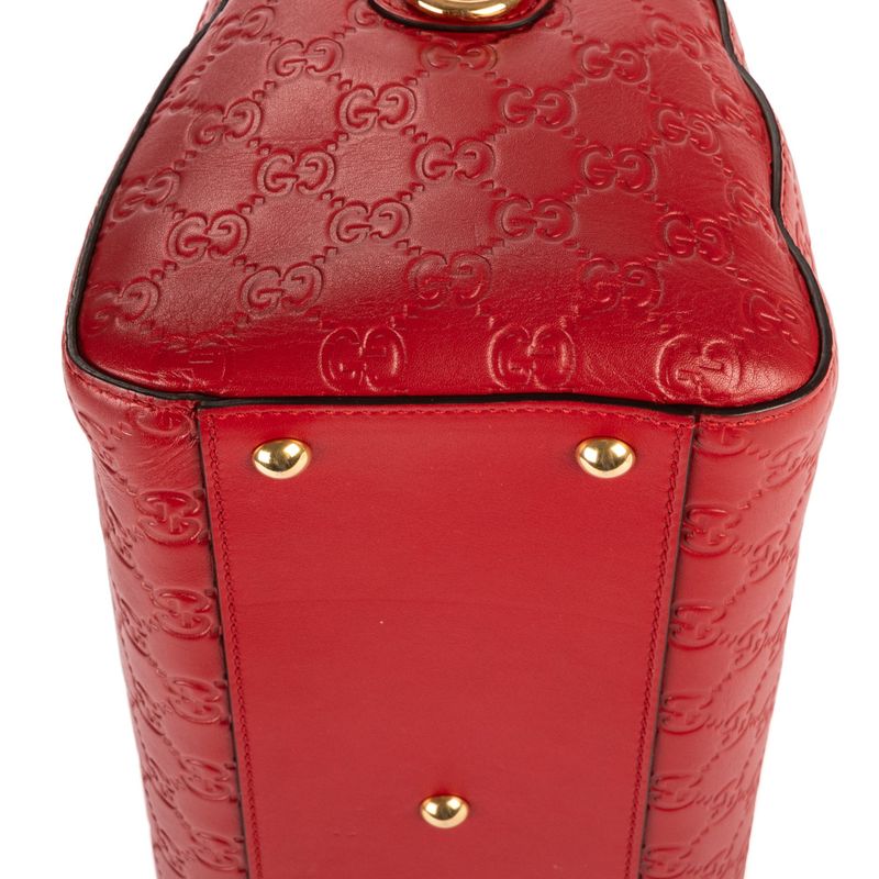Gucci Boston Bandoliere Red Guccissima A