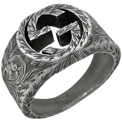 Gucci Interlocking Ring Arabesque Silver
