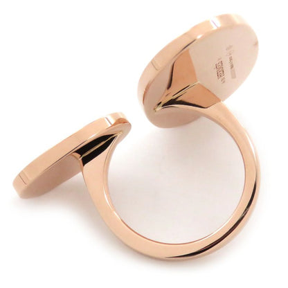 Hermes Ring Chaine D'ancre Verso Ring 18k Pink Gold White Ceramic Pink Gold