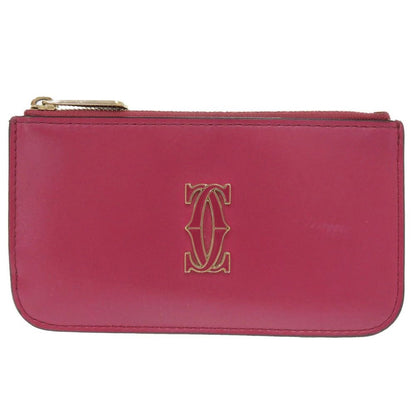 Cartier Double C de Cartier Leather Pink Card Case Coin